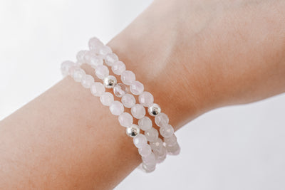 6mm Faceted Rose Quartz Bracelet