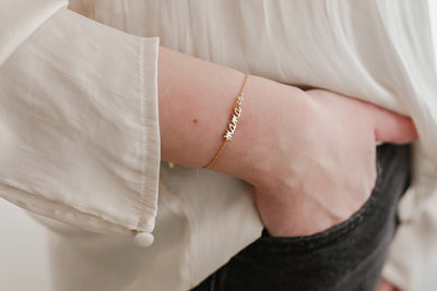 Gold Mama CZ Bracelet