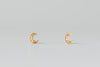 Gold Cubic Zirconia Moon Earrings