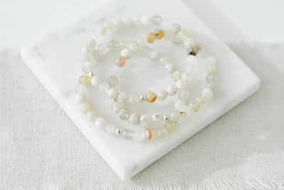 6mm Flower Agate Bracelet