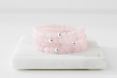 6mm Faceted Rose Quartz Bracelet