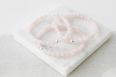 6mm Faceted Rose Quartz Bracelet