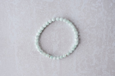 5mm Faceted Green Angelite Luxe Bracelet