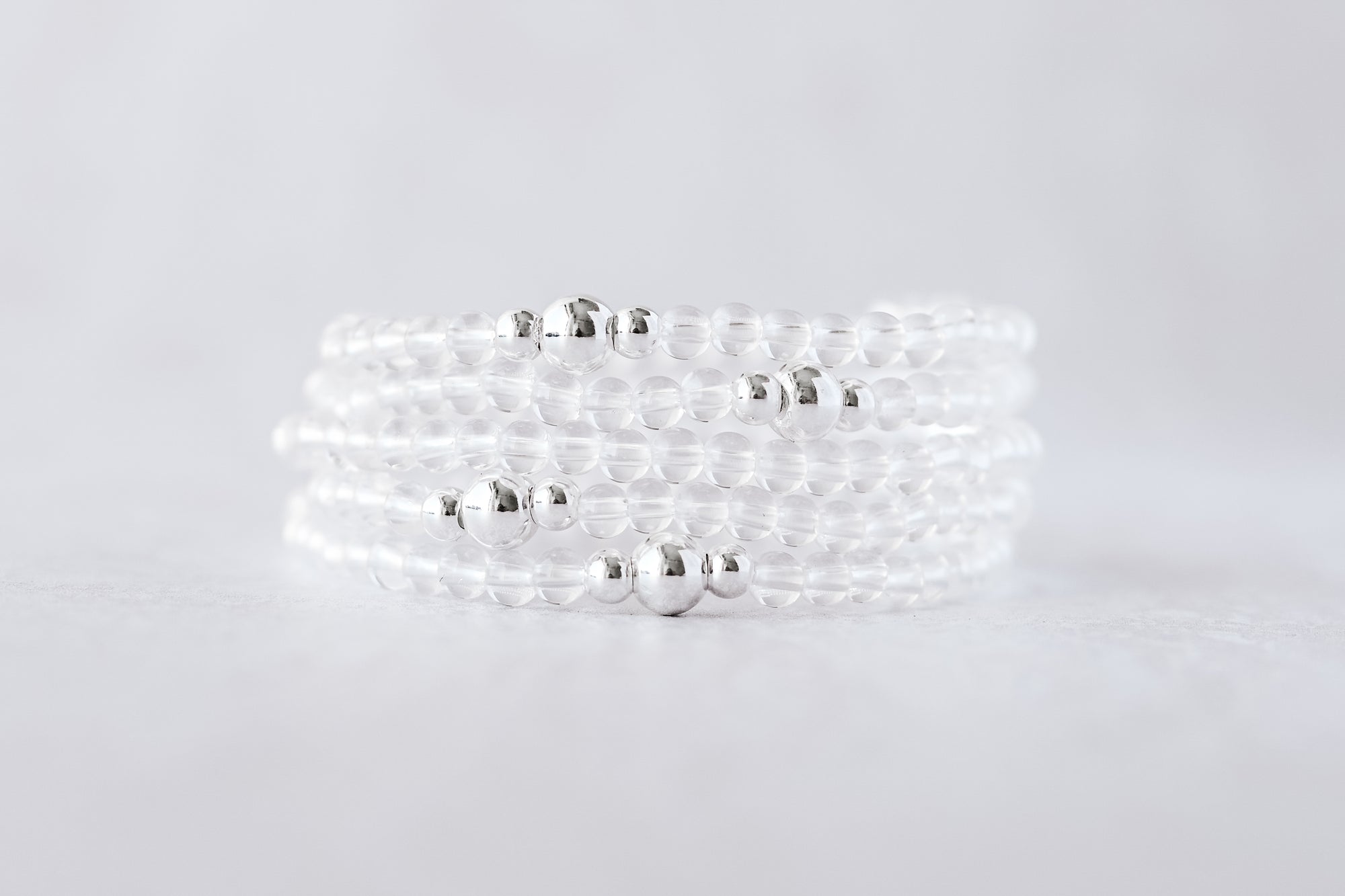 4mm Clear Quartz Luxe Bracelet