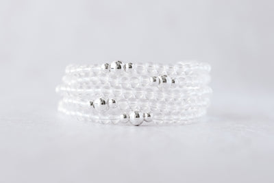 4mm Clear Quartz Luxe Bracelet