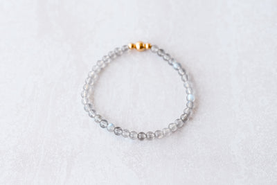 4mm Labradorite Gold Accent Luxe Bracelet