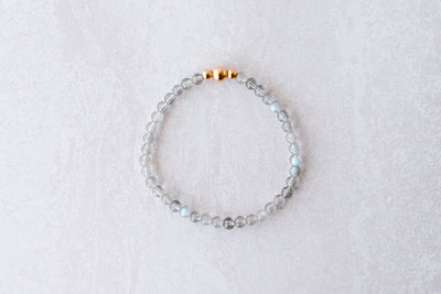 4mm Labradorite Gold Accent Luxe Bracelet