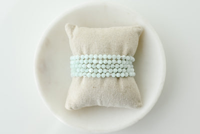 5mm Faceted Green Angelite Luxe Bracelet