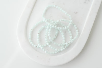 5mm Faceted Green Angelite Luxe Bracelet