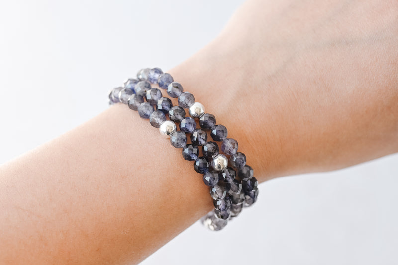 6mm Faceted Iolite Luxe Bracelet