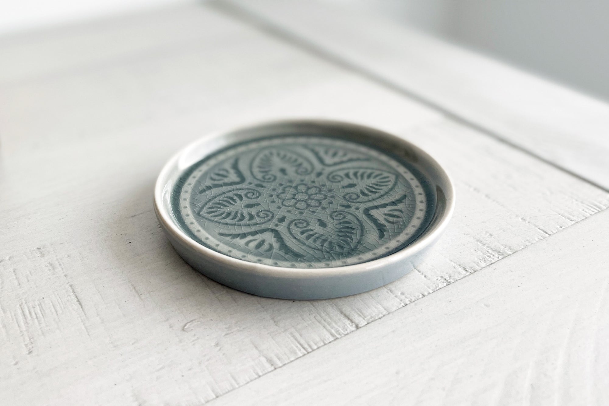 Small Sea Salt Debossed Stoneware Dish