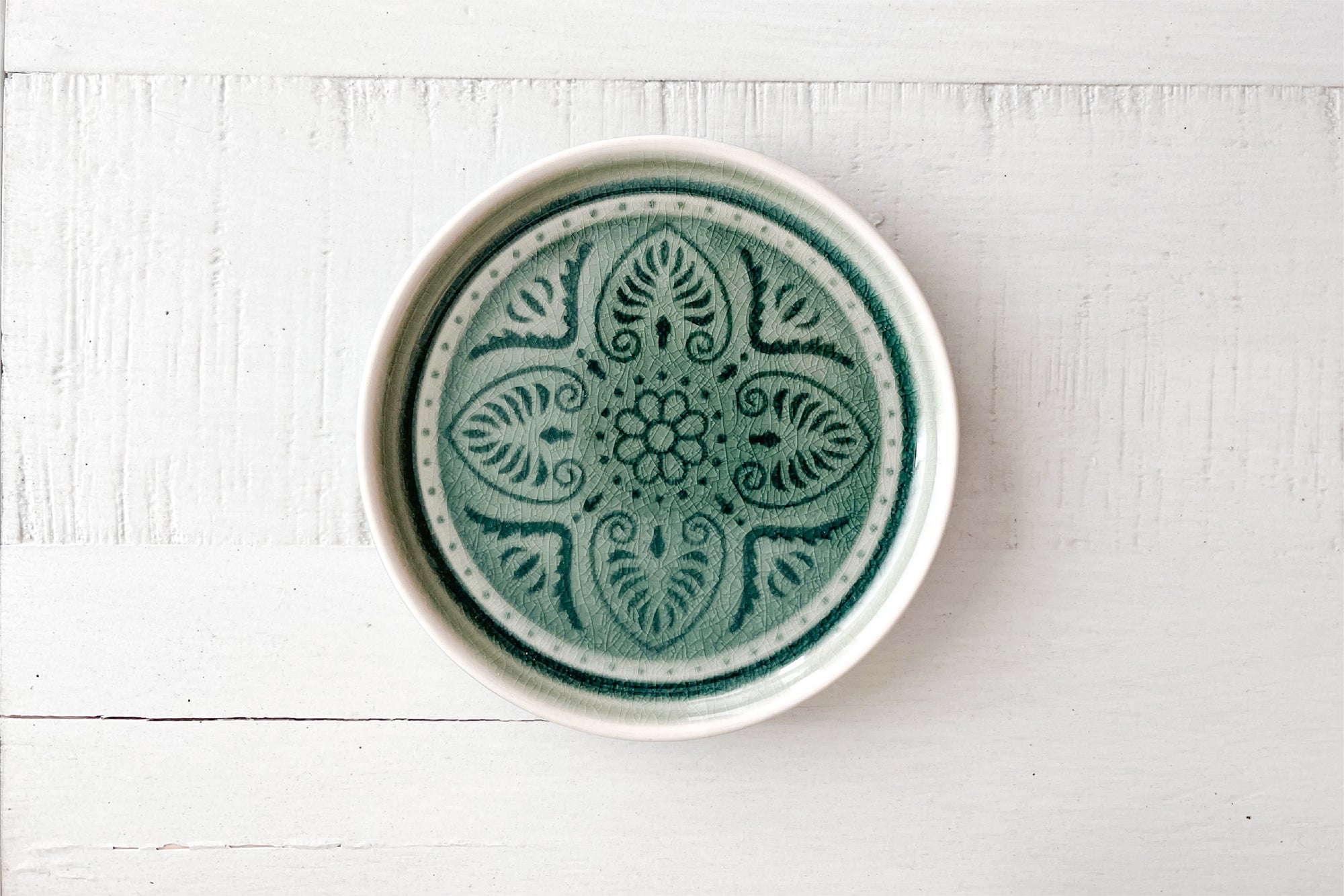 Small Thyme Debossed Stoneware Dish