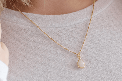 Gold Moonstone Drop Necklace - Catalyst & Co