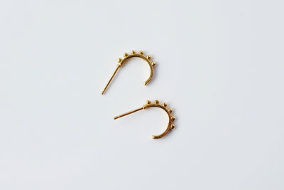 Gold Half Hoop Dot Earrings - Catalyst & Co