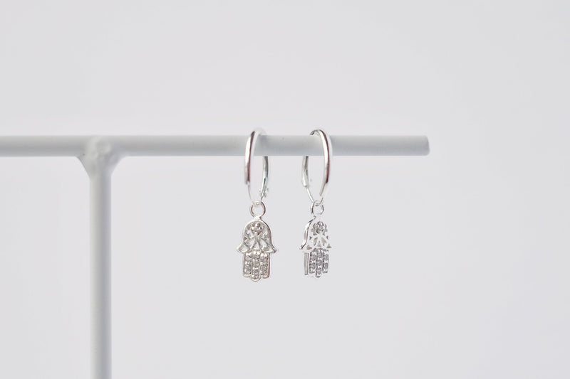 Sparkle Hamsa Drop Earrings - Catalyst & Co