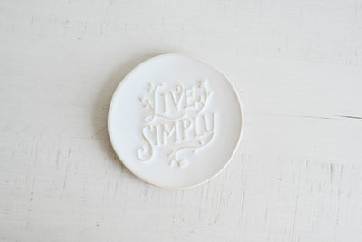 Live Simply Stoneware Trinket Dish