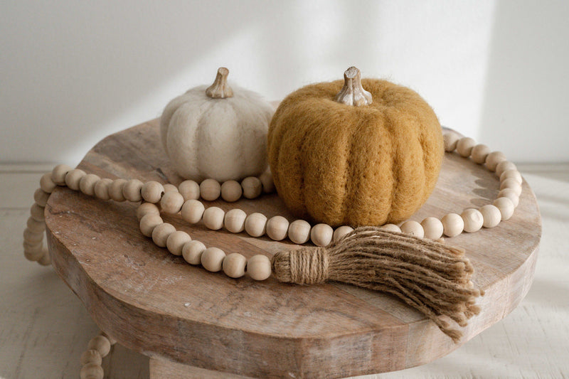Medium Ochre Felt Pumpkin