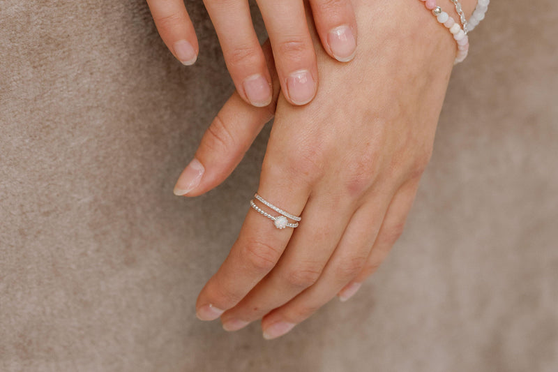 White Tiny Opal Ring - Catalyst & Co