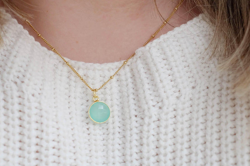 Gold Chalcedony Drop Necklace - Catalyst & Co