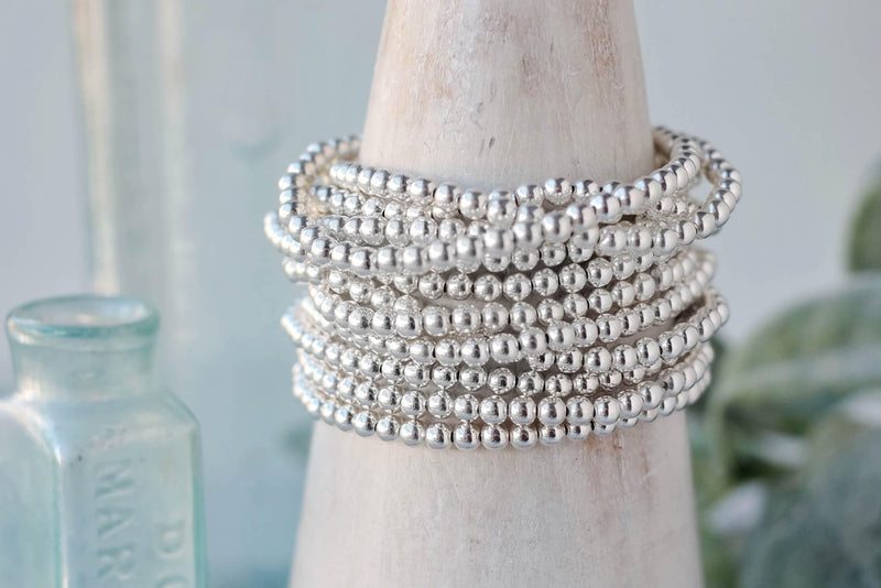 4mm Silver Ball Stretch Bracelet - Catalyst & Co