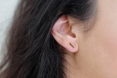 Gold Block Bar Earrings - Catalyst & Co