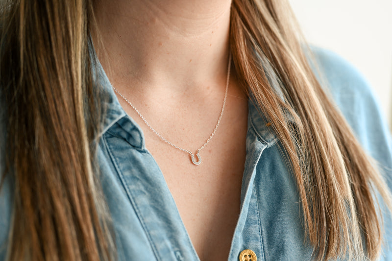 Horseshoe Cz Necklace