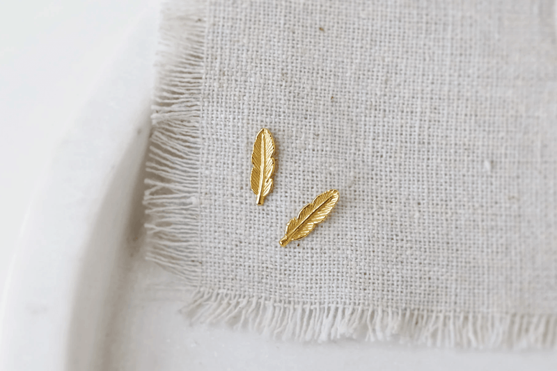 Gold Feather Earrings - Catalyst & Co
