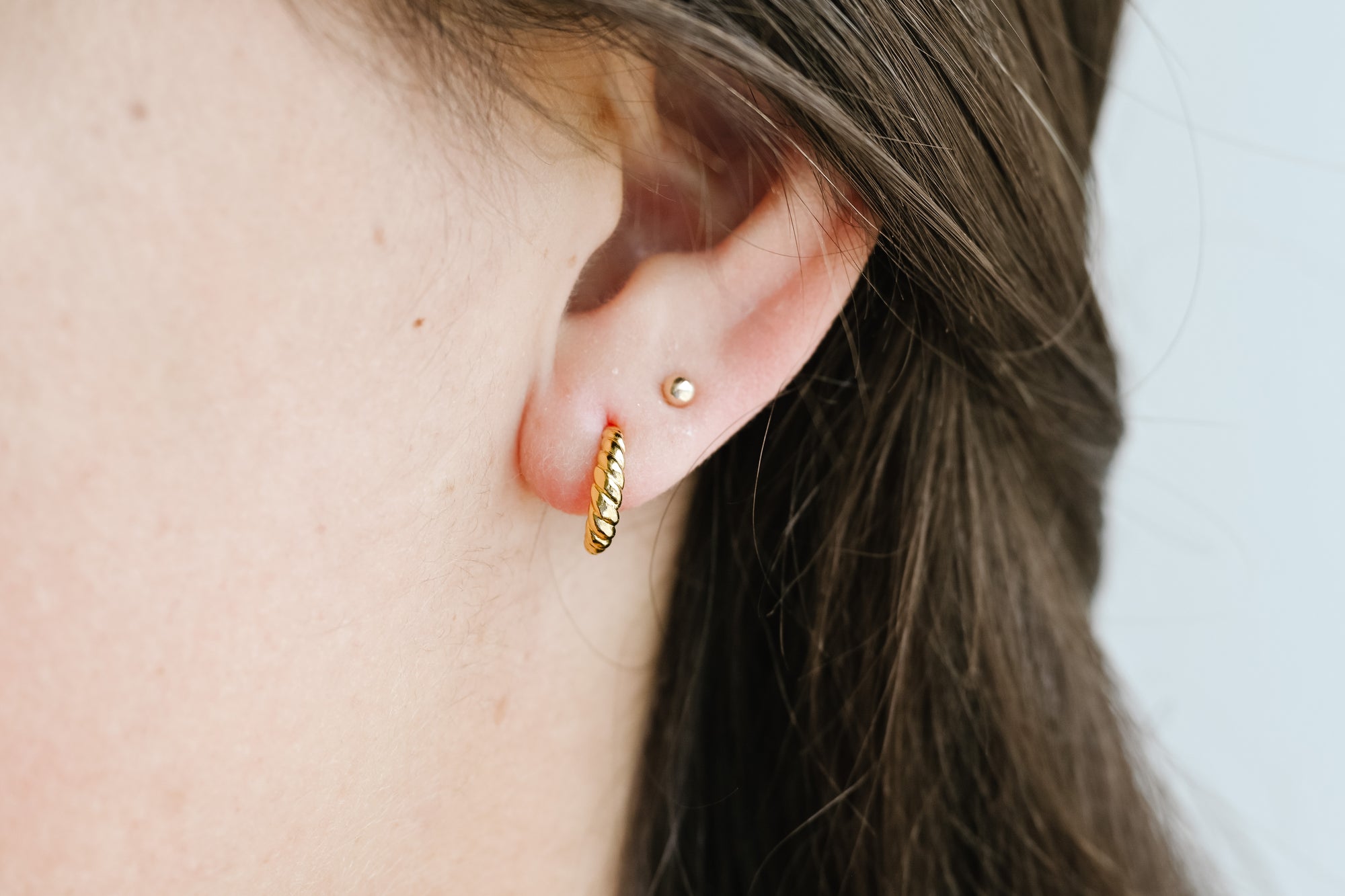 Gold Croissant Half Hoop Earrings