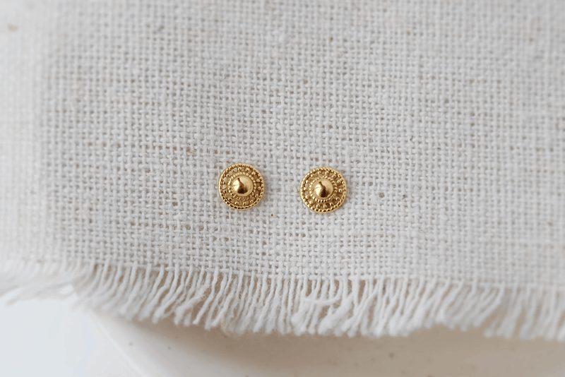 Gold Deco Dot Earrings - Catalyst & Co