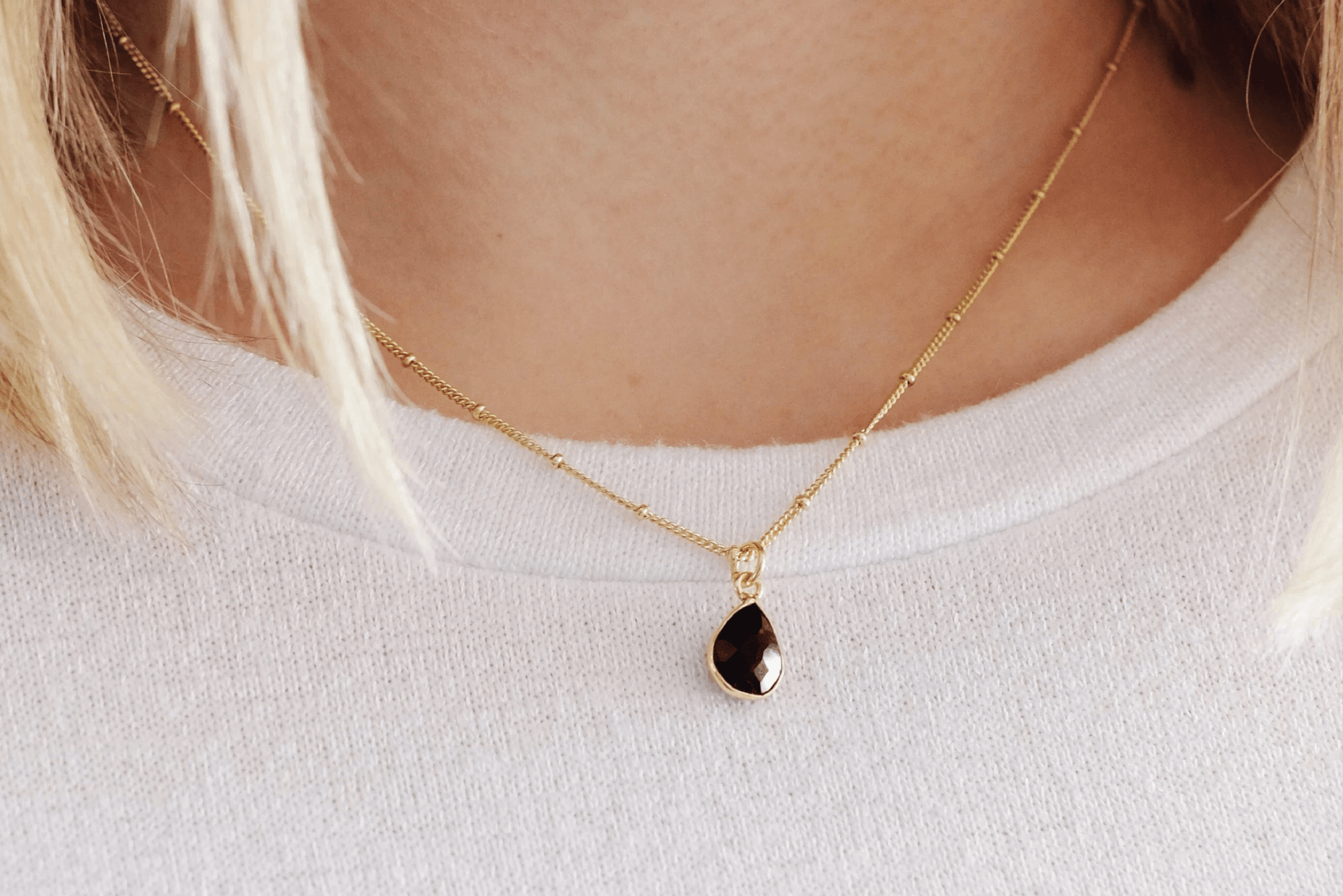 Gold Onyx Drop Necklace - Catalyst & Co