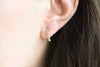 Gold Rainbow Cz Half Hoop Earrings