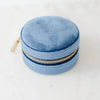 Sapphire Round Velvet Jewelry Case