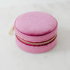 Rubellite Round Velvet Jewelry Case