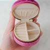 Rubellite Round Velvet Jewelry Case