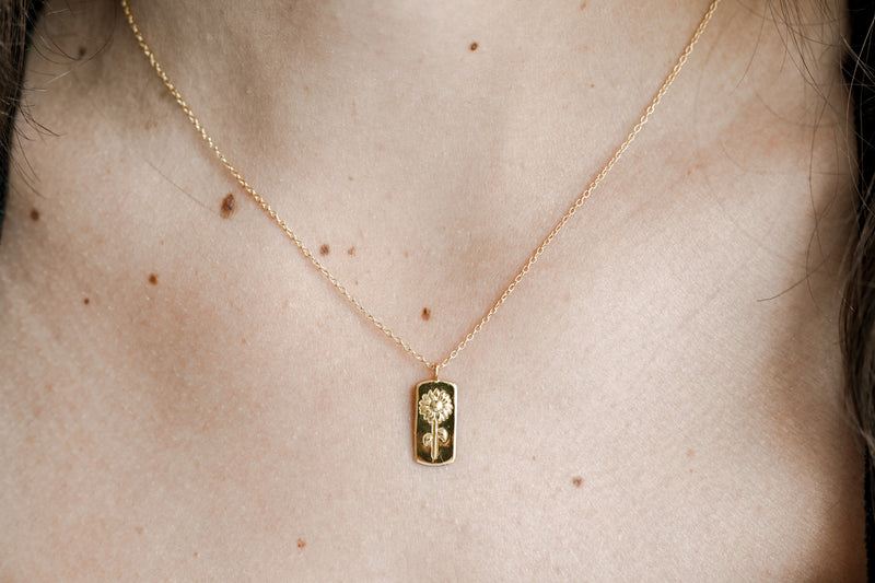 Gold Sunflower Necklace