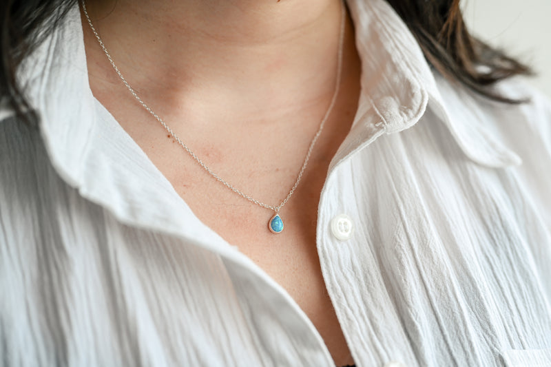 Azure Opal Tear Necklace