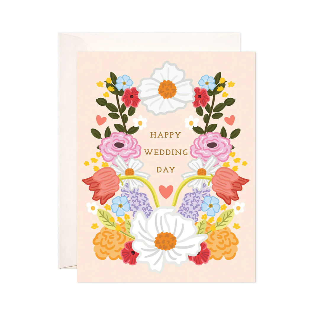 Floral 'Happy Wedding Day' Card
